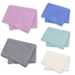 Baby Knitted Blankets Bamboo Fibre Summer Ice Silk Blanket Children Thin Small Comforter Gauze Cotton Solid Blankets Swaddling B8076