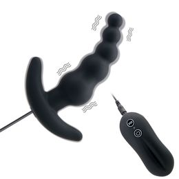 10 Speeds Anal Plug Vibrator Male Prostate Massager Female Masturbation Vibrating Beads Remote Control sexy Toy