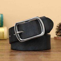 Belts Personalised Fashion Stainless Steel Buckle Belt Male Pin Pure Leather Retro Business All-match Casual Pants BeltBelts