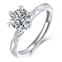 3 Carat Real Moissanite Ring 925 Sterling Silver Classic Hearts And Arrows Ring For Women Fine Jewellery Test Positive