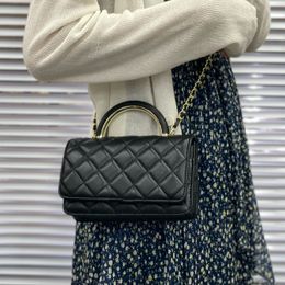 F/W Womens Classic Mini Flap Trendy Wallet Bags With Top Gold Metal Handle Totes GHW Crossbody Purse Card Holder Lambskin Designer Handbags 19CM