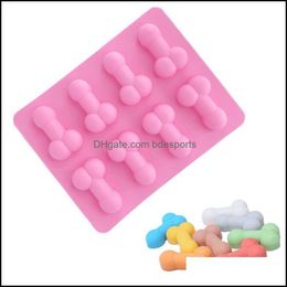 Super Pecker Ice Mould 8-Cavity Sexy Funny Tray For Bachelorette Party Candy Chocolate Jelly Cookie Fondant Drop Delivery Baking Mods Ba