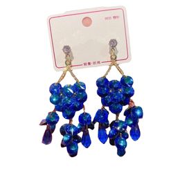 Dangle & Chandelier Earrings 2022 Trend Grape Earrings Purple Crystal Lady Drop Stud for Women Banquet Jewellery Gift