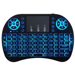 Mini Rii i8 Wireless Keyboard 2.4G Air Mouse Remote Control Touchpad Backlight Backlit for Smart Android TV Box Tablet Pc English with Retail Packing DHL