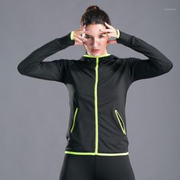 Sport Jacket Womens Hooded Running Women Sweater Sports Coat Ladies Thumb Hole Yoga Zipper Gym Sweatshirts