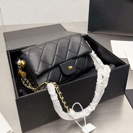 Chanells Clutch Designer Shoulder Bag Chain Handbag CC Flap Totes Channelbags Bags Wallet Check Velour Thread Purse Double Letters Solid Hasp Waist Square Stripes W