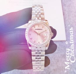 Popular Small Silver Pink Color Diamonds Ring Women Watch 31MM Mechanical Automatic Precision Movement 904L Stainless Steel Watches High quality exquisite gift