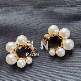 Hoop & Huggie Pearl Earrings For Women Luxury Designer Vintage Jewellery Dainty Simple Items Bridesmaid GiftHoop