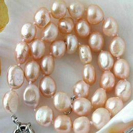 Fashion Natural 8-9mm Pink Baroque Freshwater Pearl Necklace 18'' AAA