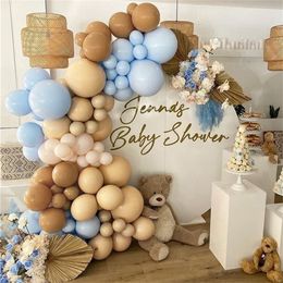 88Pcs Khaki Coffee Brown Skin Color Garland Kit Latex Balloons Arch Baby Shower Supplies Birthday Wedding Party Decors 220524