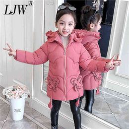 2021 Girls New Korean And Foreign Style Jacket Children Down Cotton Quilted Jacket Girls Medium And Long Baby Cotton Lined Jac J220718