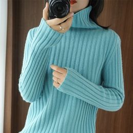 ladies sweater winter self-cultivation pit strip pile collar knitted pullover turtleneck cashmere bottoming shirt 201204