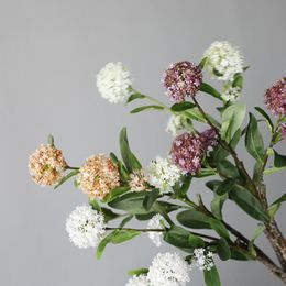 Decorative Flowers & Wreaths Heads Snowball Hydrangea Flower Branch Wedding Artificial DIY Scrapbook Flores Artificiales House DecorDecorati