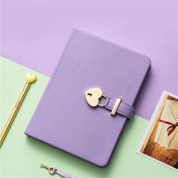 Secret Notebook Ruled Journal Lined Diary With Heart Lock Creative Gift 220401