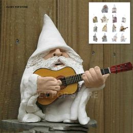 Garden White Old Man Wizard Dwarf Gnome Statue Resin Naughty Smoking Home Carft Ornaments Figurine Decorations Art Outdoor Yard 220728