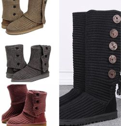 Classic fashion cardi warm boots Women snow boots U5819 knitted wool yarn high low indoor outdoor Cashmere boots top quality