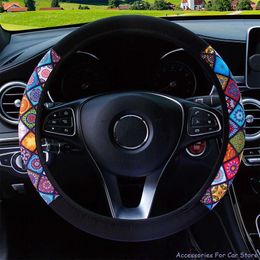 Steering Wheel Covers Car Cover Ethnic Style Anti-slip Styling Elastic 38cm Universal Interior AccessoriesSteering