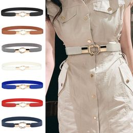 Belts Elastic For Women Gold Color Buckle Female High Quality Fashion Dress Waistband Stretch Women's BeltBelts