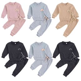 Citgeett Atumn 0-24 м для новорожденных девочек мальчики набор одежды сплошных длинных рукавов.