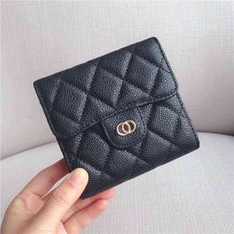 Short Long Wallets Women Small Mini Real Leather Lady Classic Card Holder Daily Coin Purse Fashion Flap Bag AA2203026