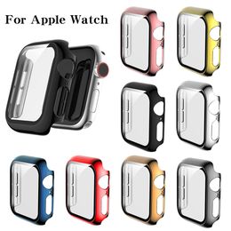 watch series 3 case Canada - 360 Full Body Hard Glass+Matte Watch Cases for Apple Watch Case 45mm 41mm 44mm 40mm 42mm 38mm iWatch Series 1 2 3 4 5 6 7 Protection Cover With Retail Package