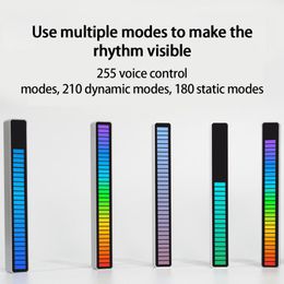 Smart Automation Modules Colourful Sound Control Light USB/Rechargeable Battery 32 LED VoiceActivated Pickup Rhythm Strip Computer CarSmart