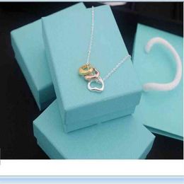 new 2020 available stainless steel thin chian with gold rose gold silver heart rings Pendant Necklaces with blue box and dastbag350D