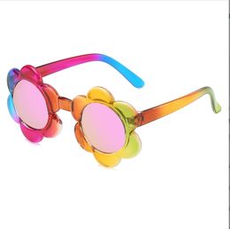 Kids Flower Sunglasses Rainbow Colourful Cute Round Kid Eyewear for Toddler 1-5 years Kids Boy Girls Outdoor Activities Wholesale