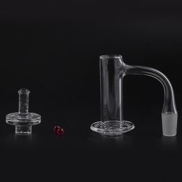 DHL Full Weld Beveled Edge Smoking Accessories 20mmOD Quartz Blender With sandblasting Cap And 6mm Ruby Terp Pearls For Glass Water Bongs Dab Oil Rigs Pipes