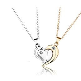 Pendant Necklaces 1Pair Magnetic Couple Necklace For Lovers Charm Love Heart Women Men Wedding Jewelry Valentine's Day GiftPendant