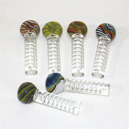 Smoking Pipe with Glycerin liquid inside About 12cm Length Spoon Glass Pipes Tobacco Dry Herb pipes for water bong dab rig ash catchers