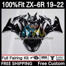 -Injeção Mold Bodys para Kawasaki Ninja ZX 636 600cc ZX636 19-22 BODYWORK 6DH.50 ZX 6R ZX-6R ZX6R 19 20 21 22 quadro ZX-636 2019 2020 2021 2022 Oem Fairing Kit Glossy Black Black