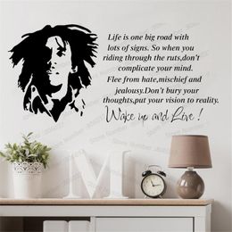 Wall Stickers Musician Wake Up And Live Lyric Decal Bedroom Music Inspirational Quote Sticker Living Room WL576
