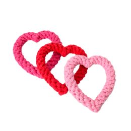 Pet Rope Toys Love Heart Shape Dog Chew Toys Bite Resistant Pet Toy Outdoor Training Pet Supplies Dogs Clean Teeth Toy