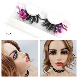 Eyelashes eyelash 3d mink lashes colored fluffy eye tail natural long stage makeup glitter Shimmery sequins fluorescent thick Gilter Eye Lash Make Up Tools