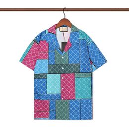 2022 Men Fashion Polo Shirt Designer T-shirts Patchwork Grid Oversize Polos Outdoor Sports Beach Golf Summer High Quality Tshirt