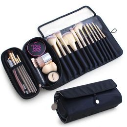 Women Brush Organizer Makeup Bag for Travel Brushes Cosmetic Bags Roll Up Case Pouch Holder for Girls