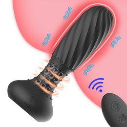10 Frequency Vibration Remote Control Anal Plug Rotatable Beads Vibrator Prostate Massager Adults sexy Toys for Couples