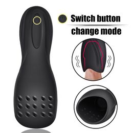 Man sexy toy masturbation penis delay trainer vibrator automatic real vaginal orgasm glans stimulation massager Adult Product