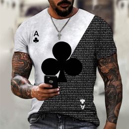 Funny Playing Card Plum A 3D Printed Mens TShirt Street Trend Retro Style ONeck Short Sleeve Men Clothing Oversized TShirts 220607