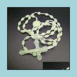 Pendant Necklaces Pendants Jewellery Plastic Cross For Men Women Fashion Jesus Rosary Necklace Rel Dhmx5