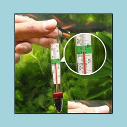Aquarium Water Thermometer Filtration Heating Accurate Glass Temperature Meter Control With Suction Cup Fish Tank Accessories Drop Deliver