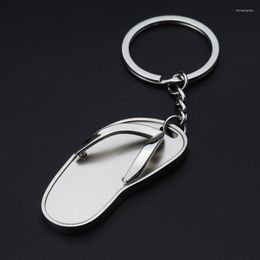 Keychains 3D Slipper Metal Keychain Summer Beach Flip Flops Bag Pendant Boy Women Men Girl Friends Exquisite Key Chain Accessories Gift Miri