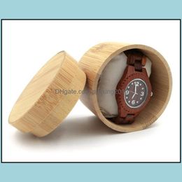 Party Favour Event Supplies Festive Home Garden Natural Bamboo Box For Watches Jewellery Wooden Men Wristw Dhzck