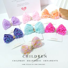 sweet Children princess hair accessories Korean sequined bow hairs clip for girls Baby kids butterfly headdress B298