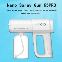 K5PRO 380ML Wireless Nano Blue Light Steam Spray Disinfection Sprayer Gun USB Charging Dropshipping 220507