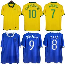2006 Brasil retro soccer jerseys KAKA Ronaldo Ronaldinho vintage camisa BraziLS ADRIANO kits