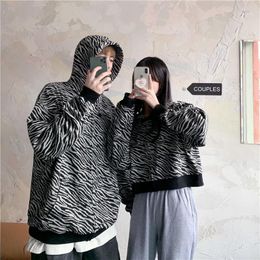 zebra print hoodies Australia - Women's Hoodies & Sweatshirts Ladies' Short And Long Chic Zebra-print Zip-up Hoodie Couples Clothing Clothes