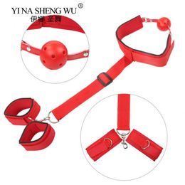 Female Handcuffs Neck Ring Wrist Strap SM sexy Toy Fetish Couple Bondage Passion Suit Restraint Adult Game