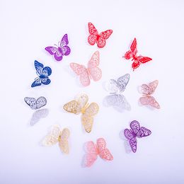 3D Creative Blue Butterfly Wall Stickers PVC Flower Butterfly Wall Stickers Home Decor 12pcs/set